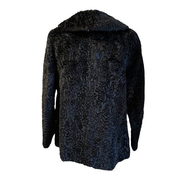 LANE Bryant Vintage Faux Fur Jacket Coat Black - Picture 7 of 7